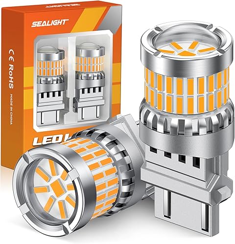 Vista 13 de SEALIGHT 194 bombillas LED, 168 T10 bombilla LED ámbar 2700 K amarillo 2825 para señales de giro y luces de cúpula de marcador lateral, bombilla LED