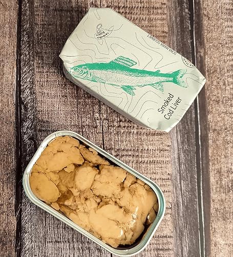 Miniatura 4 de Hígado de bacalao ahumado paquete de 2 42 oz  Sin gluten PALEO  Vitaminas  Sin carbohidratos