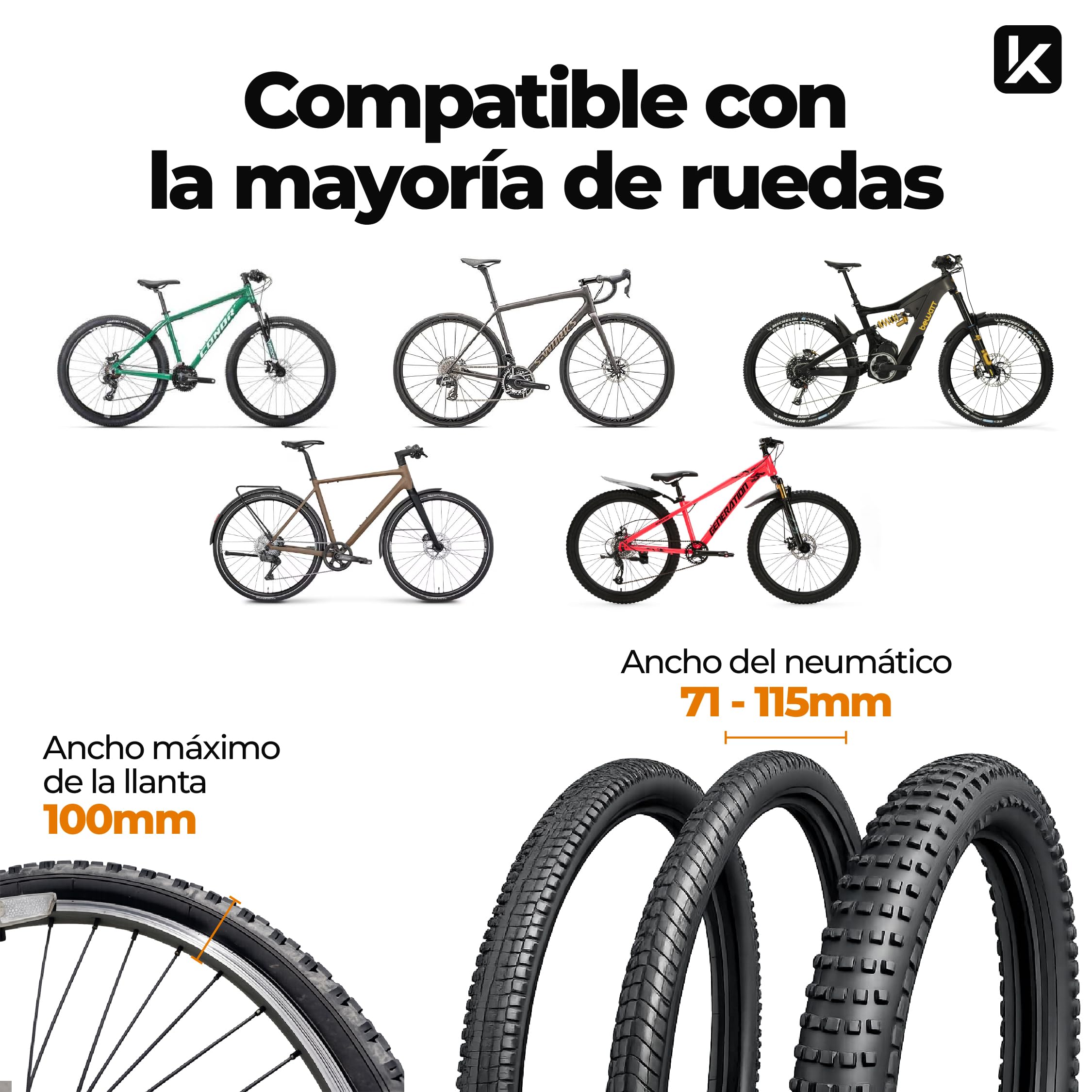 Soporte Bicicletas Pared Vertical Giratorio, Colgador Bicicleta Pared Plegable, Compatible Bicicleta Montaña Carretera y Eléctrica, Hasta 35 kg, para Hogar Trastero Garaje