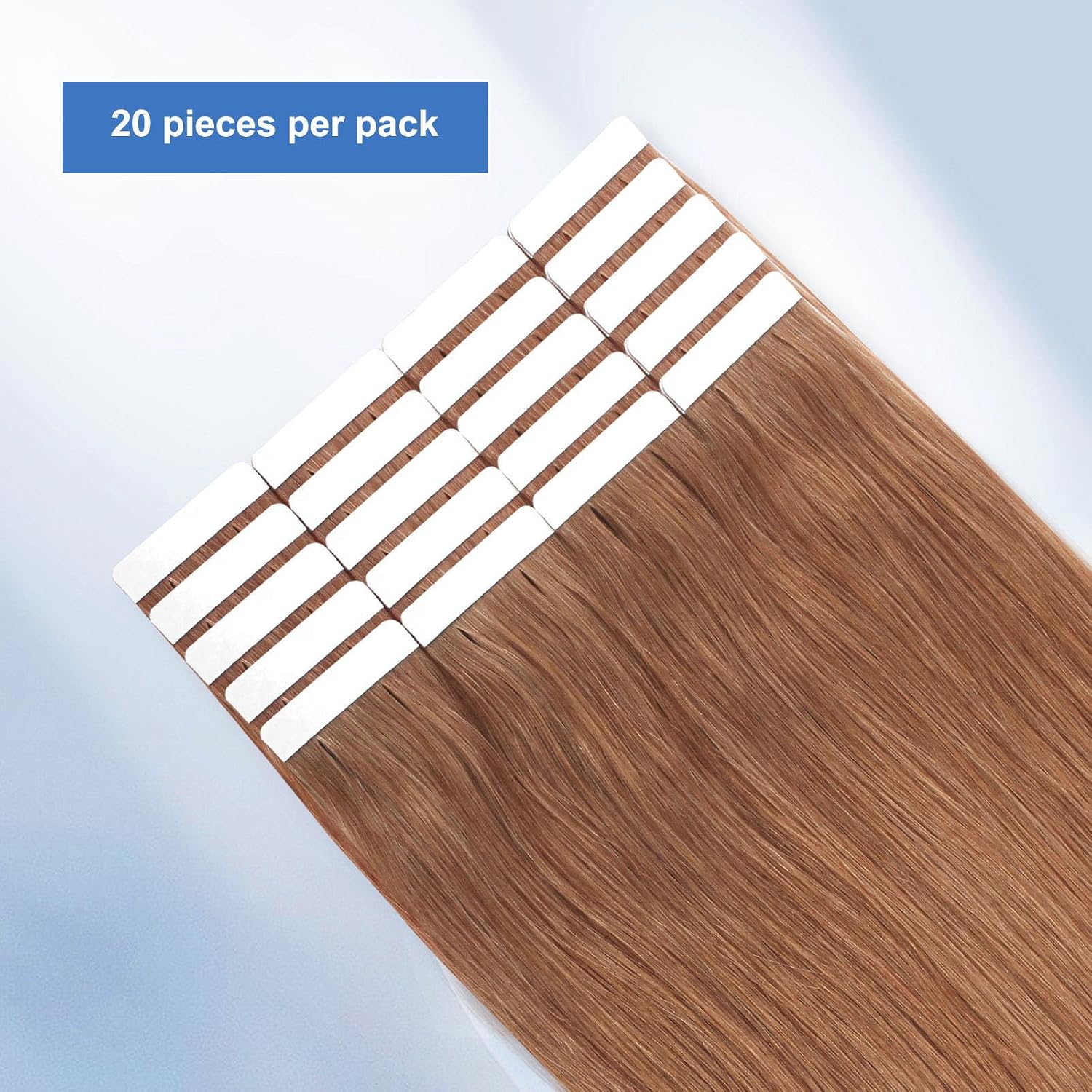 Sixstarhair Remy Hair Extensions Tape In Human Hair With Medium Auburn, 20 Pieces Straight Seamless Luxury Tape In Remy Human Hair Extensions Double Sided for Fine Hair [Color 30#-20 inch]