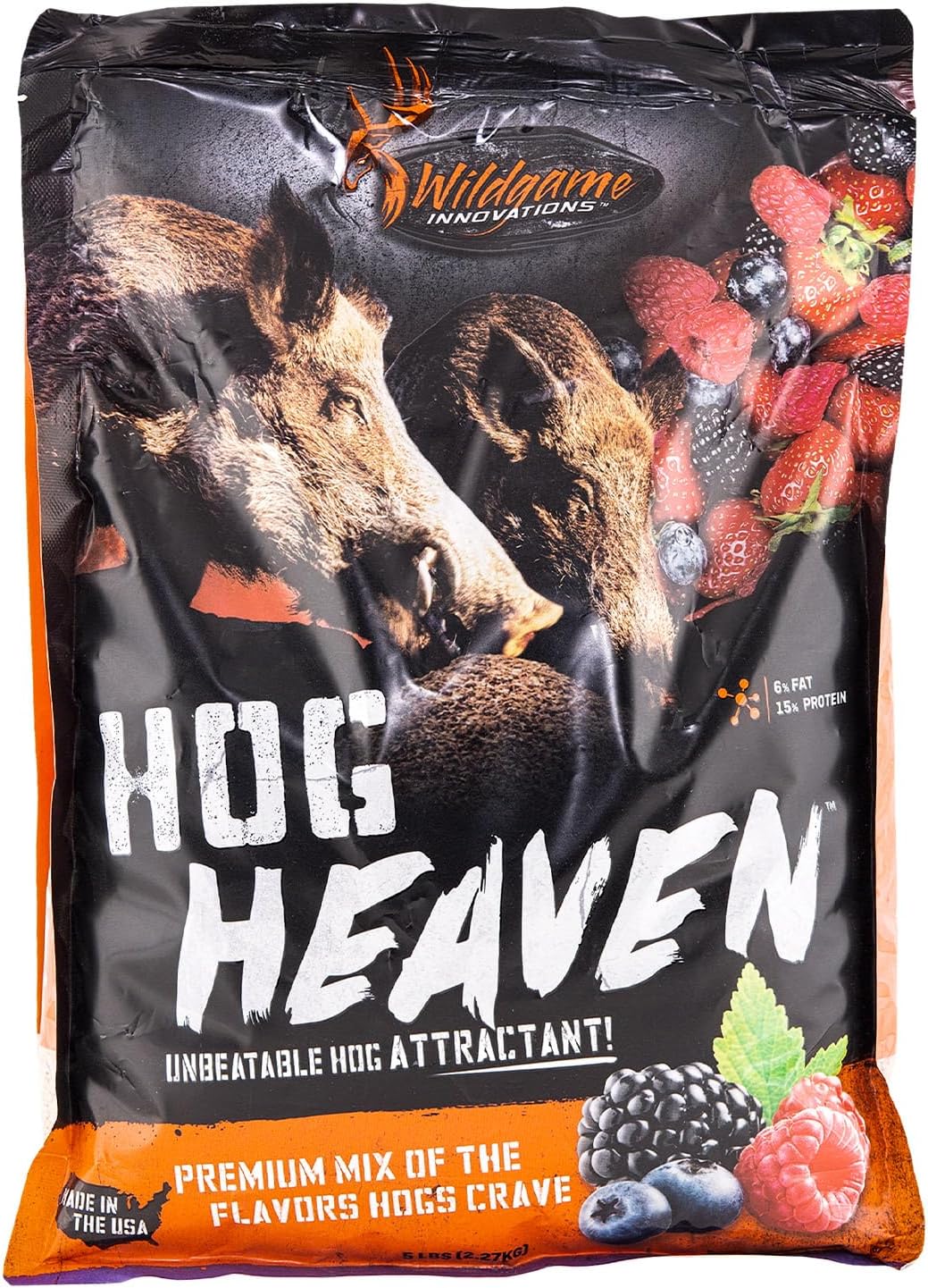 Wildgame Innovations Hog Heaven 5lb Hunting Attractant | Long-Lasting Powerful Effective Ready-to-Use Nutritious Berry-Flavored Granular Hog Feed