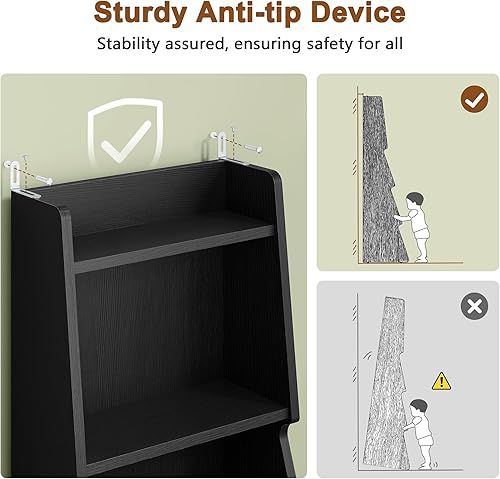 Miniatura 7 de Hoctieon Estantería de 5 niveles abierta con luz LED, estanterías de exhibición y almacenamiento independientes, organizador de exhibición moderno
