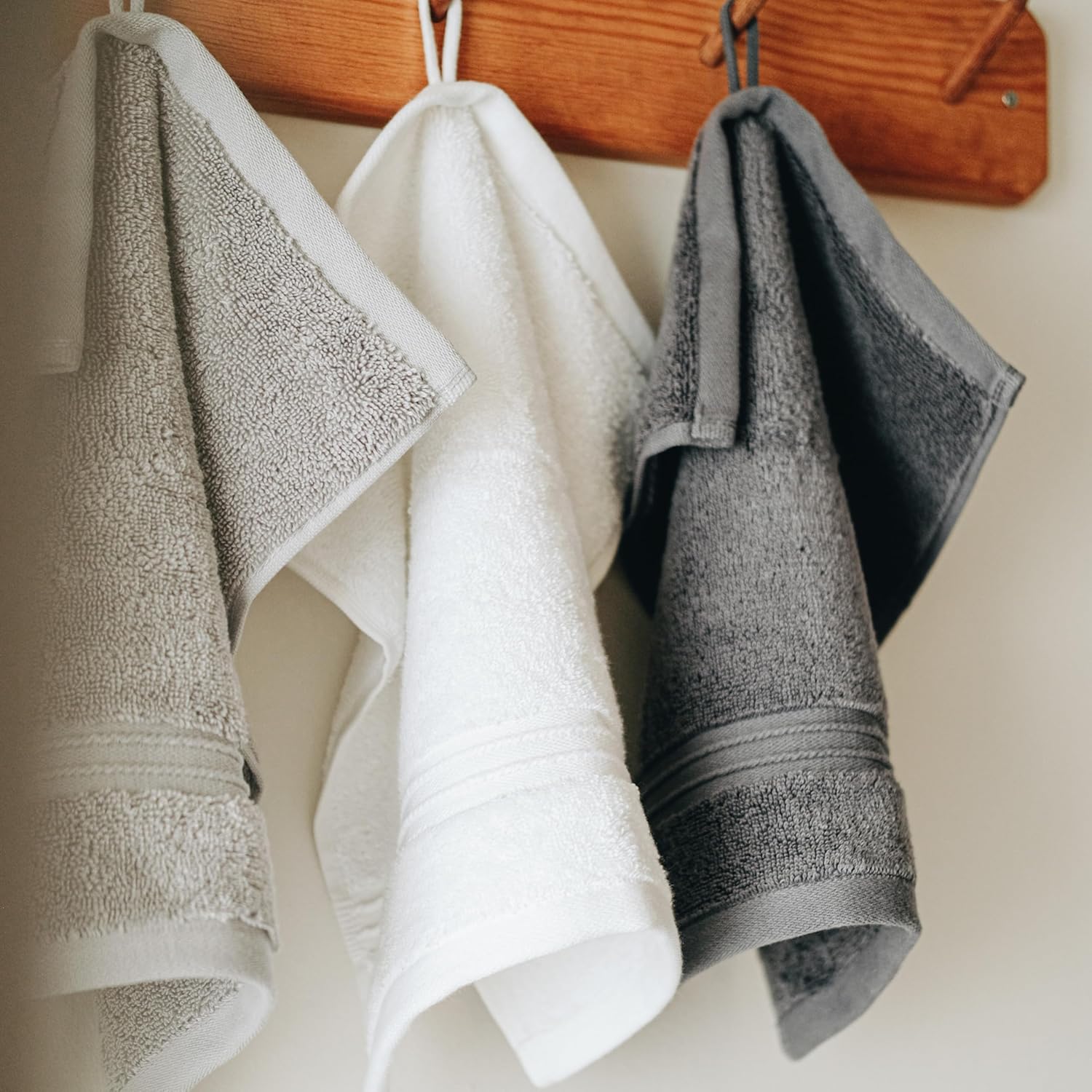 Milara Turkish Super-Plush Wash Cloths Set 4-Piece | Premium 100% Cotton Washcloths Absorbent, Durable with Hanging Loops | Silver Gray Bath Washcloths, (13 x 13 Inch) - Image 8