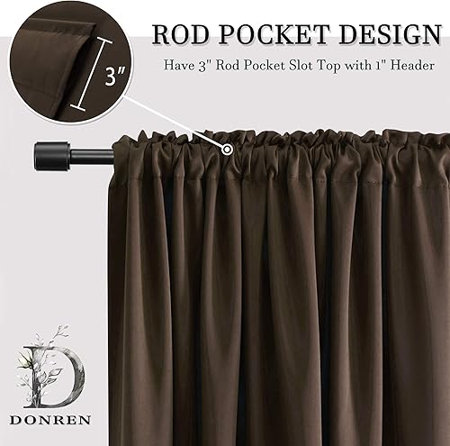 Miniatura 3 de DONREN - Cortinas blackout de 2 paneles con bolsillo para cortinero