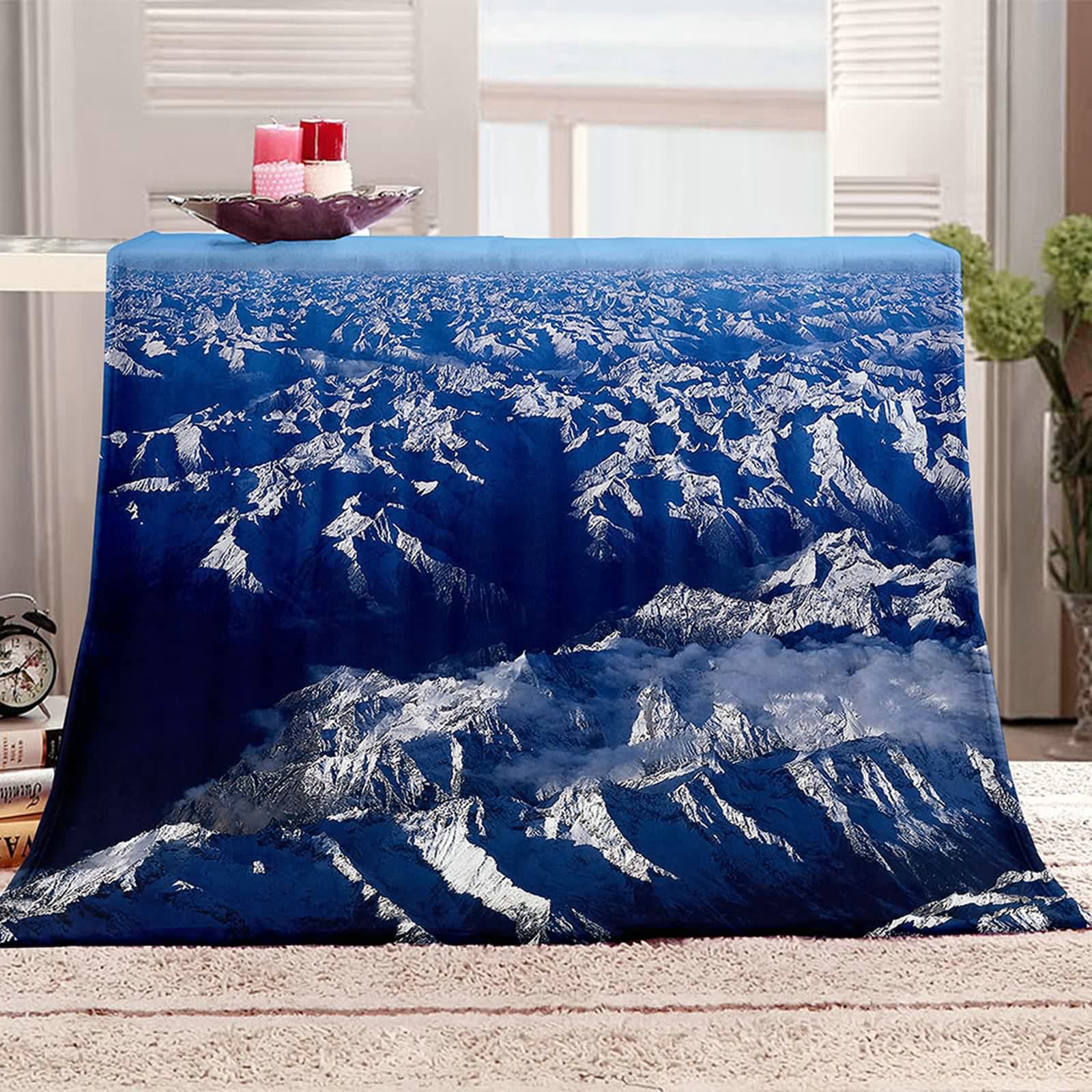 Aeici Couverture Polaire, Couvertures Polaires en Flanelle Couverture 180x220 cm Montagne Couverture Canapé Cadeau pour Adultes et Enfants