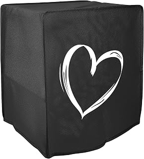 kwmobile Cover Compatible with Ninja Air Fryer MAX (5,2L) Cover - For Air Fryer - Brushed Heart White/Black