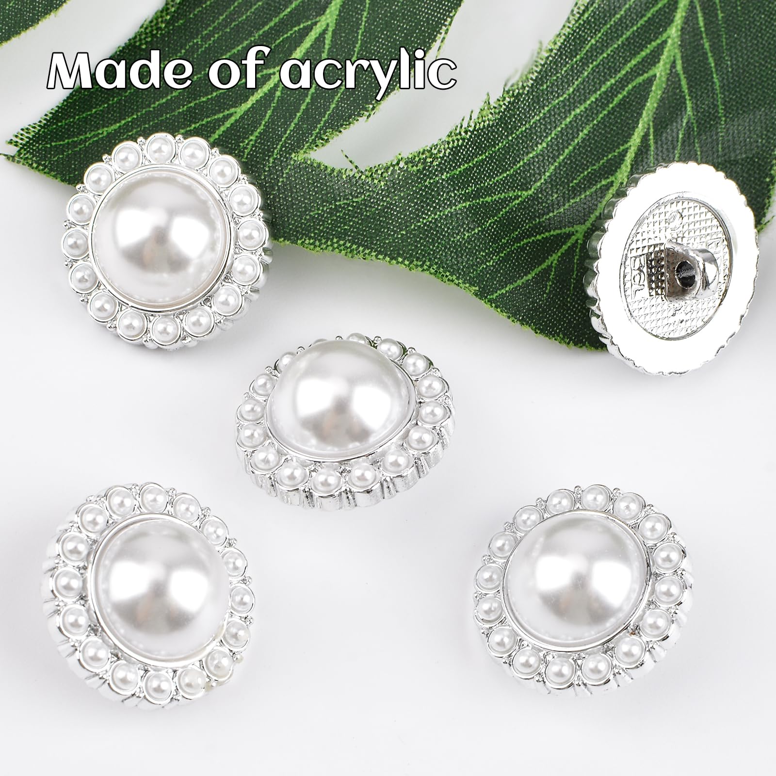 URROMA 30 Pcs Faux Pearl Buttons - Image 4