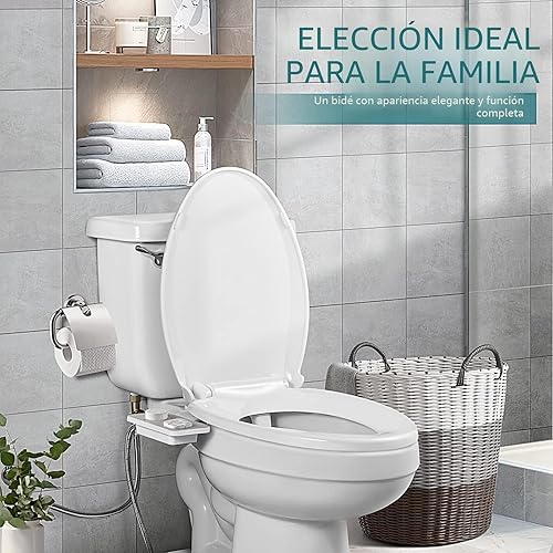 Miniatura 4 de SAMODRA Accesorio para bidé, accesorio no eléctrico para asiento de inodoro de bidé con agua fría y controles de presión, boquillas dobles