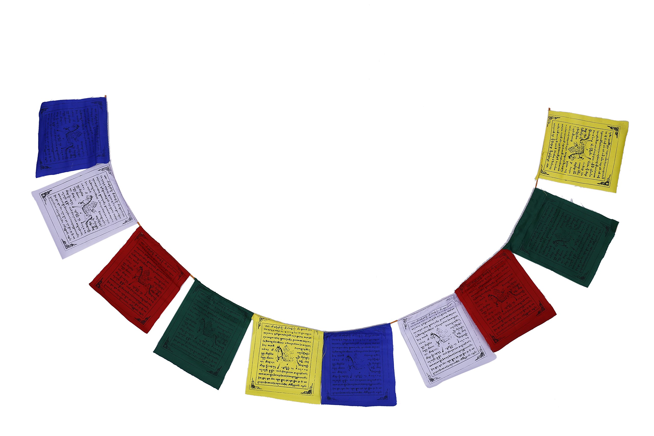 Tibetan Buddhist Fluttering Cotton Prayer Flags (Lungta) Mantras And Wind Horses(5 strings x 10 flags)- FH-FLAG-101(M5)