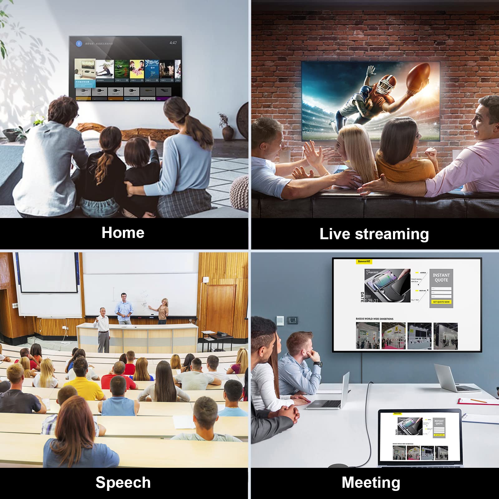 Répartiteur HDMI 1 entrée 4 sorties, 4K @ 30 Hz, alimentation 4 voies, prend en charge la 3D, UHD, 1080p, compatible avec PC, Xbox, PS4, boîtier de câble, FireStick