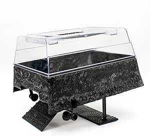 PENN-PLAX Reptology Turtle Topper  Above Tank Basking Platform That Safely Mounts to Standard Size Tanks Including 10g, 20L, 20H, 29g, up to 55 Gallons and 13 Wide  Black Color