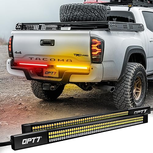 OPT7 Redline Parlux Barra de luz LED de triple fila para parte trasera de Tacoma con señal de giro ámbar secuencial - Barras de luz rígidas