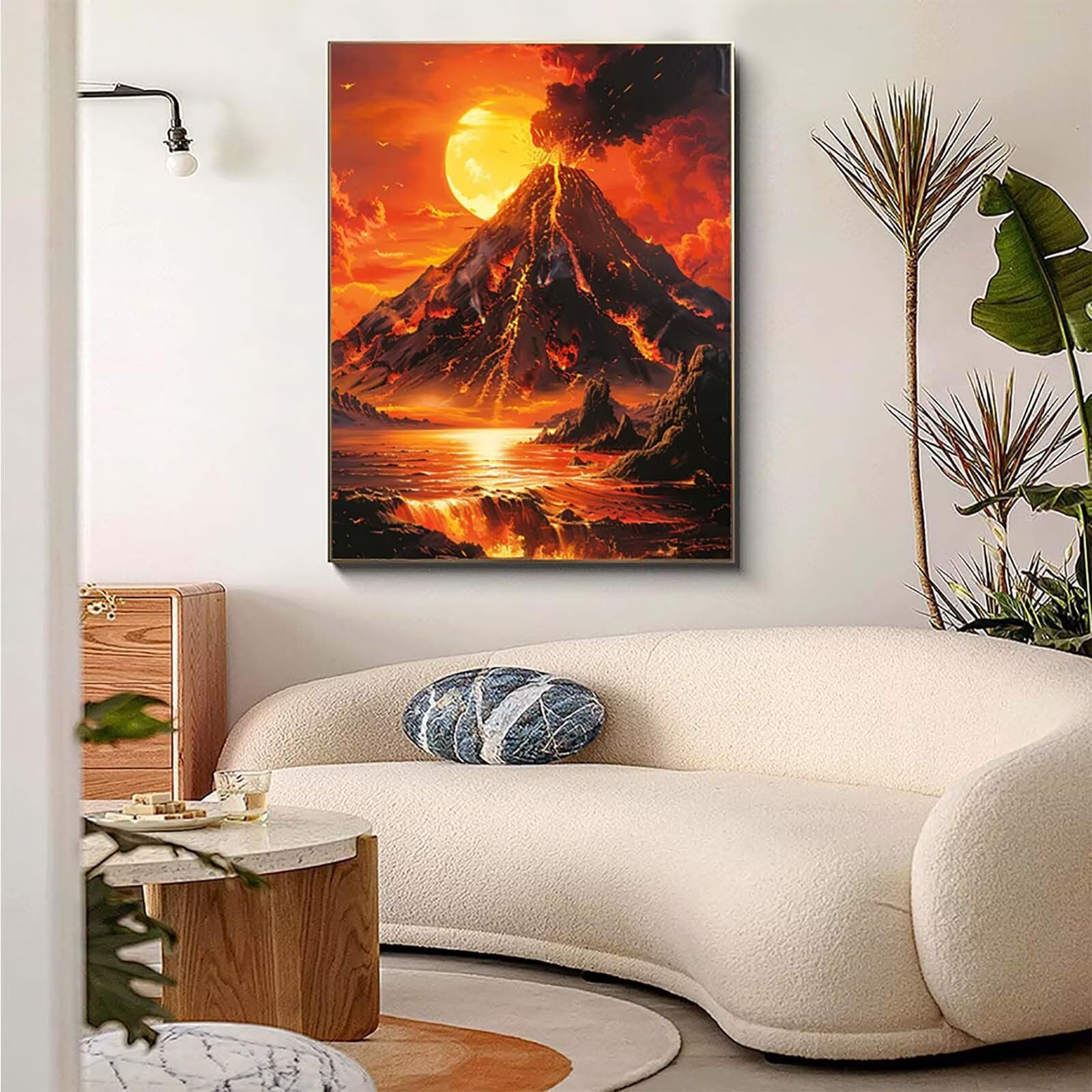 Amazon.co.jp: Paint by Numbers 火山, 数字油絵 日没 初心者と