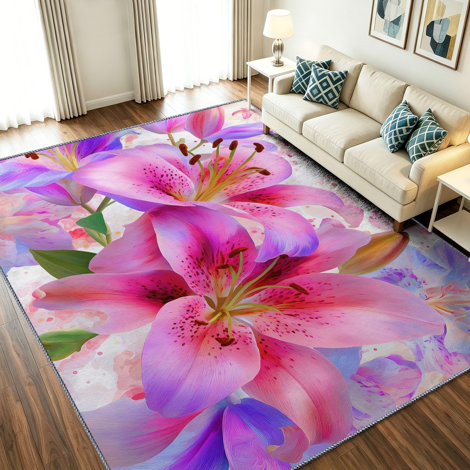 Tapis de chambre antidérapant et lavable ultra doux à poils ras