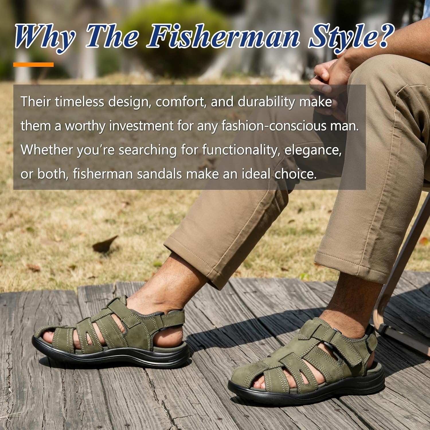 Mens Fisherman Leather Closed Toe Sandals Walking Dress Casual Sandalias Whith Memory Foam Summer Outdoor Athletic Adjustable Comfortable - Image 2