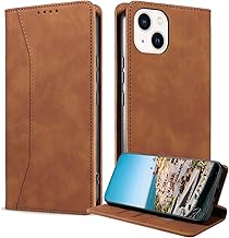 BoxTii Handyhülle für iPhone 14 Plus Hülle, Lederhülle Brieftasche Klappbar Magnet Klapphülle Standfunktion Schutzhülle für iPhone 14 Plus, Braun