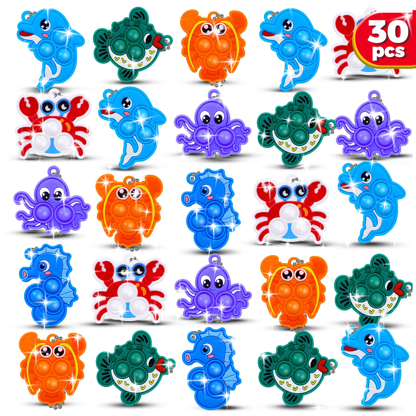 Treasure Box Animal Pop Its 32 Pcs Party Favors For Kids, 3D Animal Pop ...