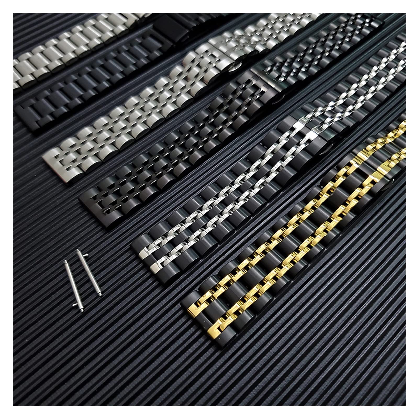 Pasek obserwacyjny odpowiedni do inteligentnej metalowej bransoletki opaski na rękę, wymiany stali nierdzewnej 20 mm, 22 mm