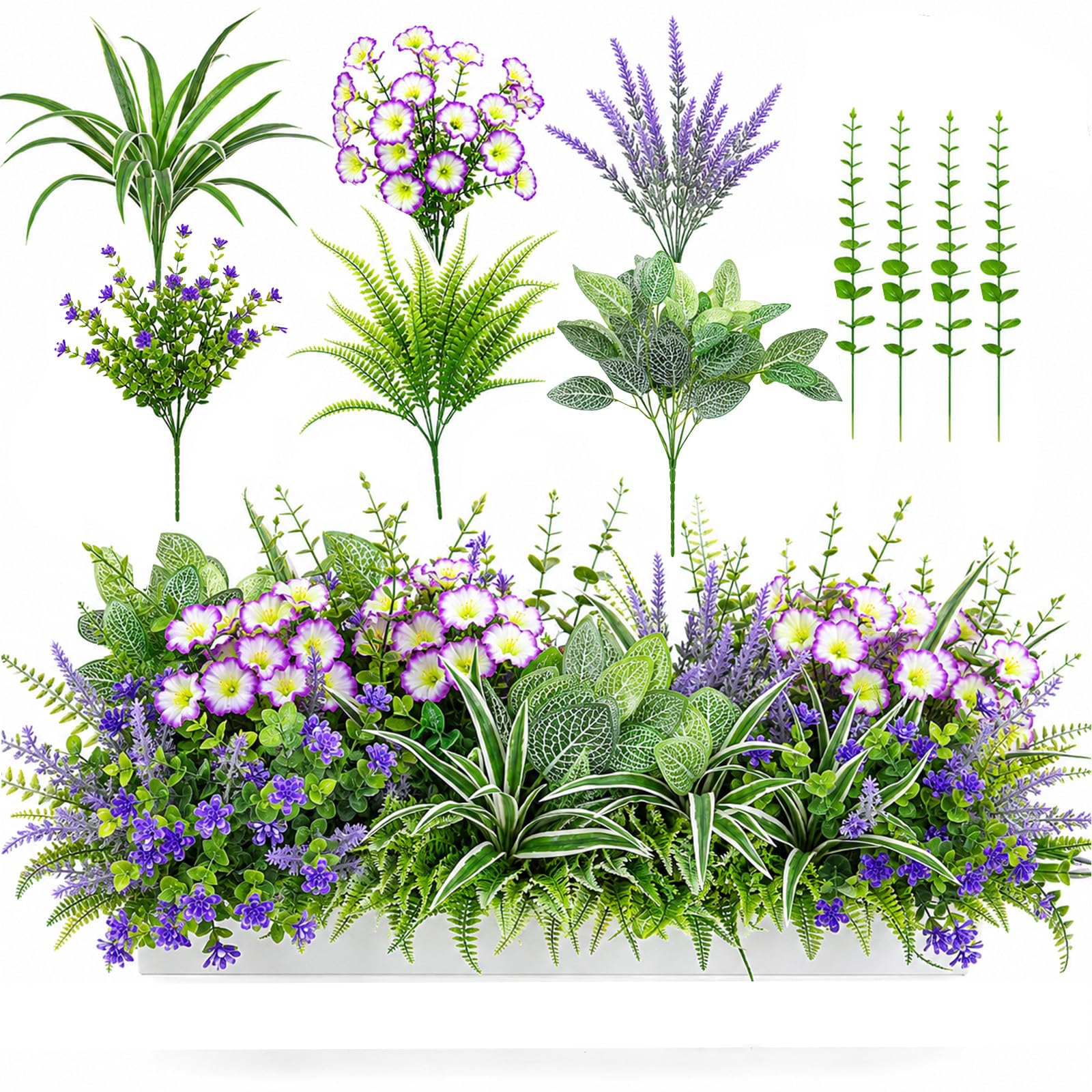 set 20 plantes artificielles décoration