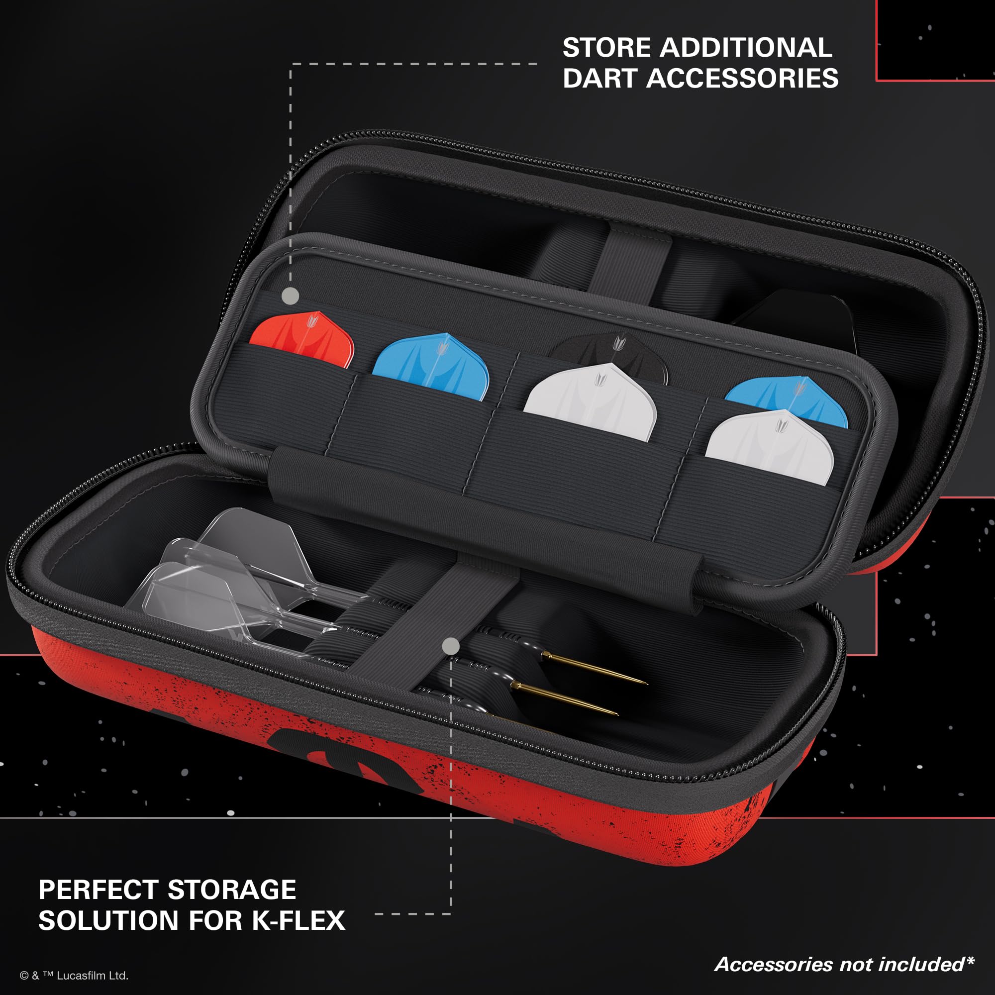 Target Darts Star Wars Darth Maul BOA Portefeuille | Étui à Fléchettes Haut de Gamme avec Motif Sith, Rangement pour Pointes Swiss Point, Coque Extérieure Rigide et Compartiment Organisé Accessoires