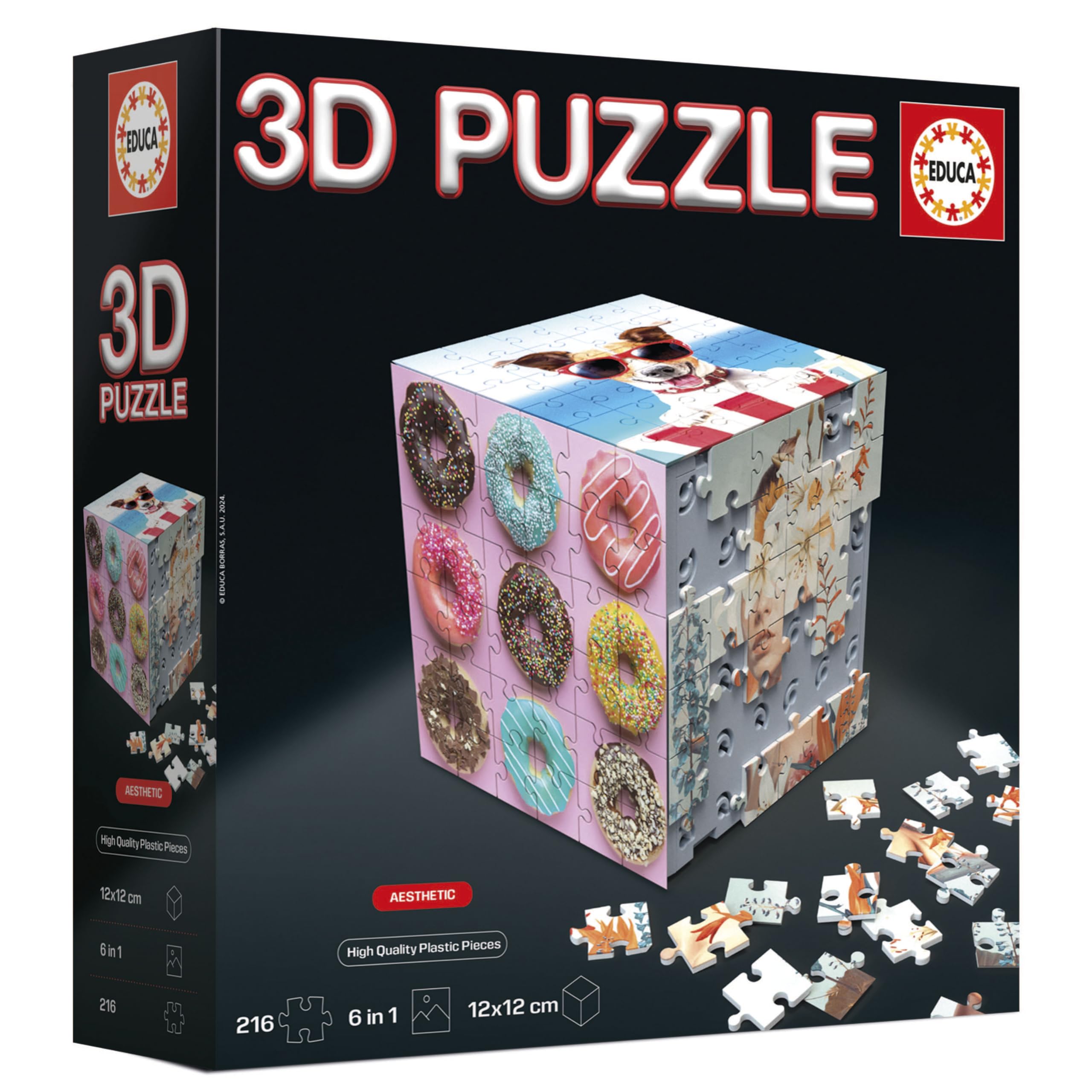 Educa - Puzzle 3D Cube Animals. Od 6 lat (20125)