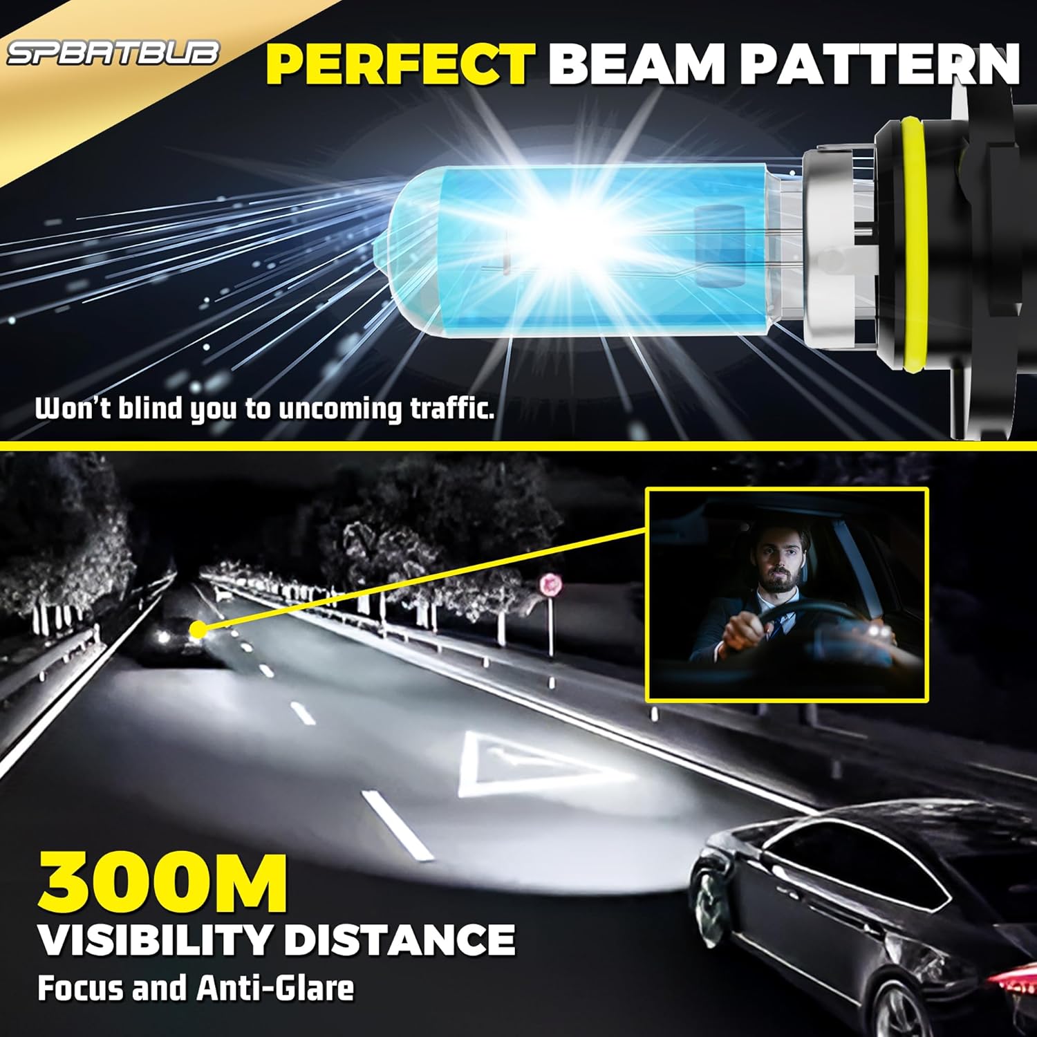 compatible with GMC Acadia 2007-2012 halogen Headlight Bulbs Front Bulb Bright Light halogens Combo, H7 High Beam + H11 h8 h9 Low Beam,Pack of 4