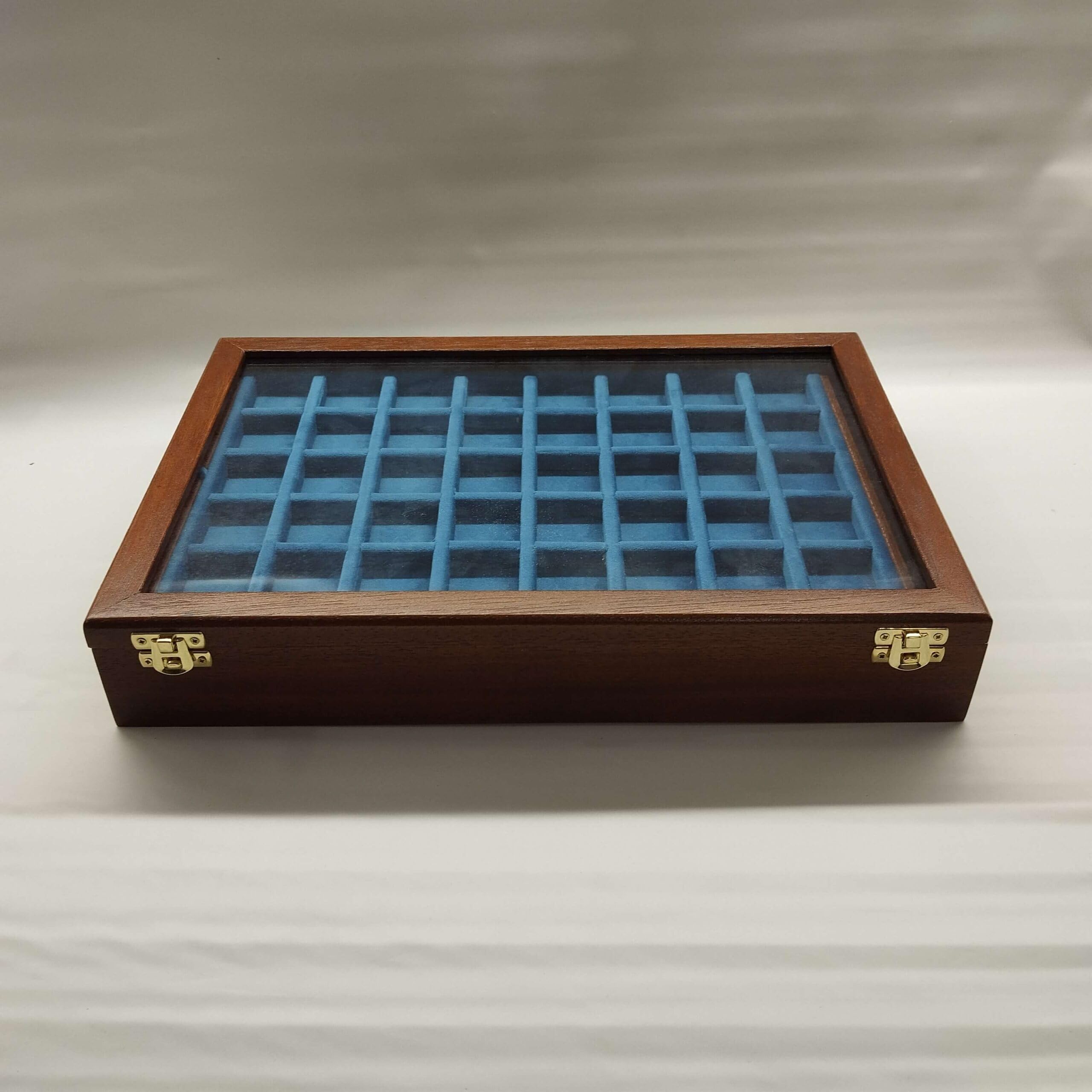 Caja para Monedas y medallas con 2 bandejas de Terciopelo, Madera Maciza Artesanal, numismática, Personalizable, Hecha a Mano en Italia