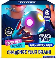 Croove Flash Ball: Rechargeable Light-Up Brain & Memory Game - 6 Motion-Sensing Challenges for Kids Ages 7-13