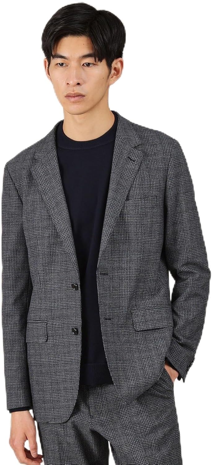 チェック ツイード風 ブラウン トラベルジャケット L LARDINI》ハイ