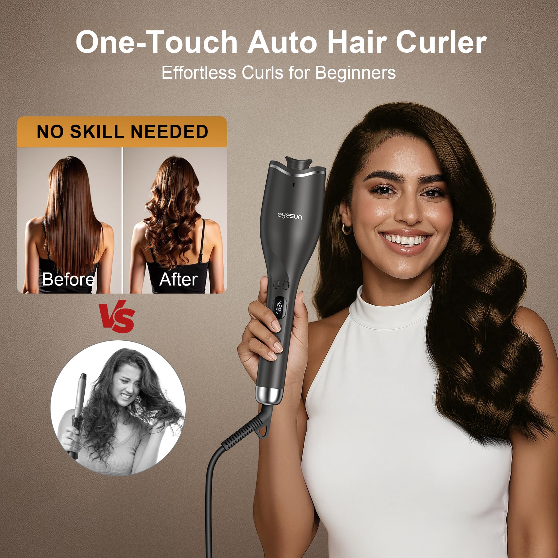 Automatic hair curler several different settings. Meidiero Automatic Curling Iron - Advanced Auto Hair Curler  main image 2