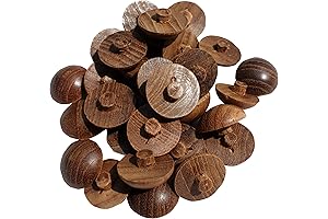 Roughly Hewn Hand Made Thai Teak Wood Round 'Funk' Buttons, 1.8cms -...
