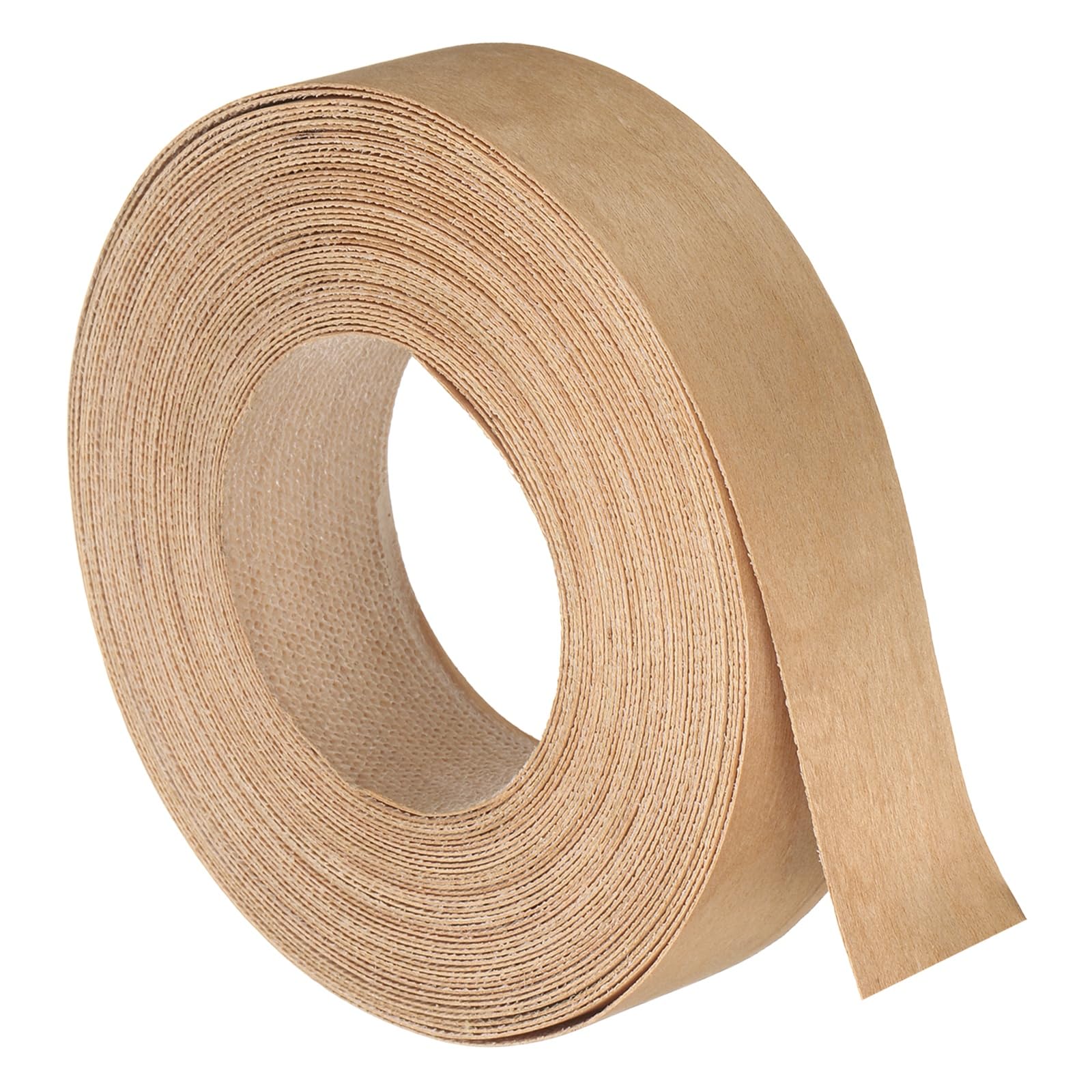 sourcing map 38mm x 15m (WxL) Wood Veneer Edge Banding, Pre-Glued Flexible Cherry Wood Edging Strips, Iron on with Hot Melt Adhesive Wood Tape for Cabinet Repair and Furniture Restoration