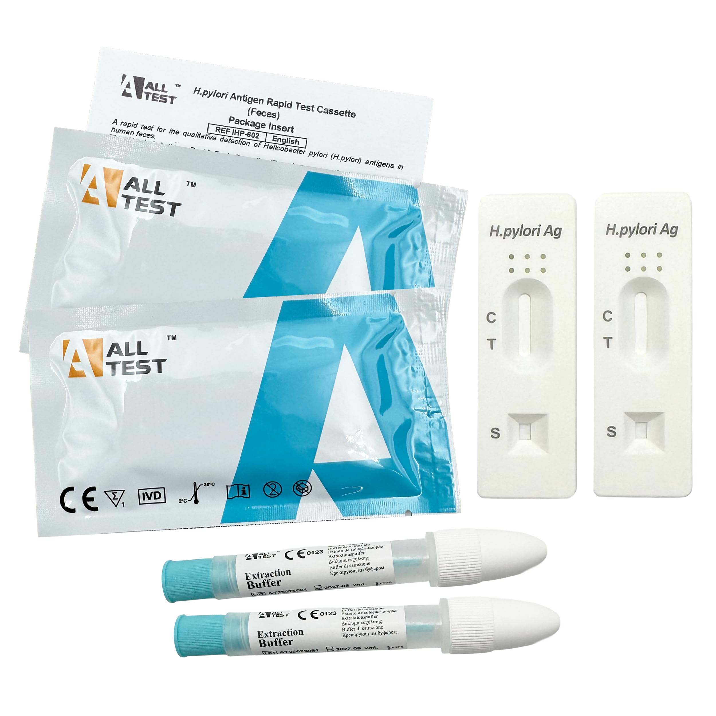 2 x ALLTEST Helicobacter Pylori Tests | H Pylori Test Kit for Home Self-Test Faecal Screening of Stomach Ulcers & Gastritis | Stomach Ulcer Test | Results in 10 Minutes | 98% Accuracy | CE Ce product thumbnail 3
