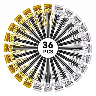 36 Pieces Party Squawkers Party Blower Noisemakers Blowouts Whistles Fringed Noise Maker in Gold and Silver Musical Blowouts for New Year Party Birthday Baby Shower Party Supplies