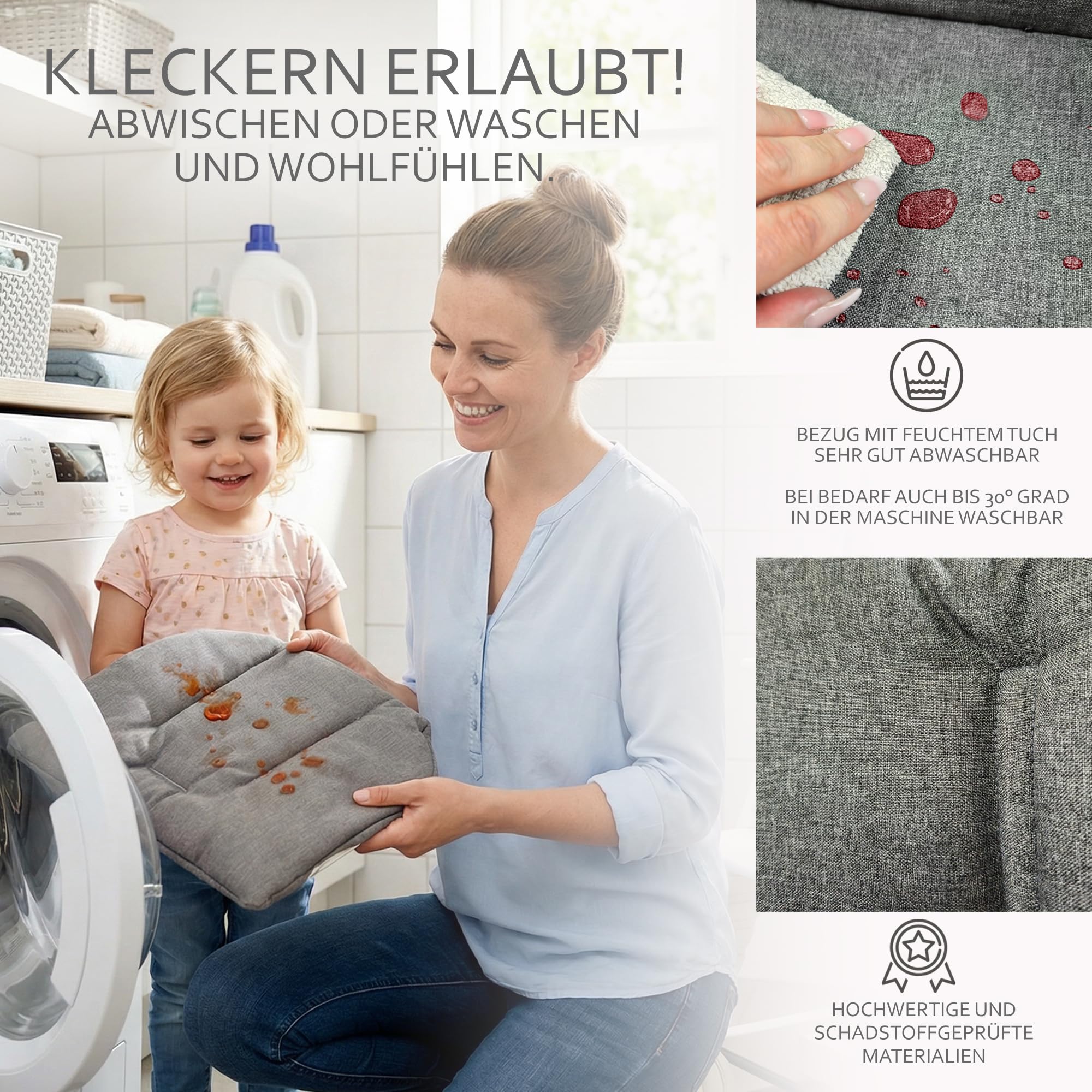 Sitzkissen zestaw poduszek zastępczych do fotela, redukcji siedziska, kompatybilny z Stokke Tripp Trapp na wysokie krzesełko mod. 2 (org. granatowy)