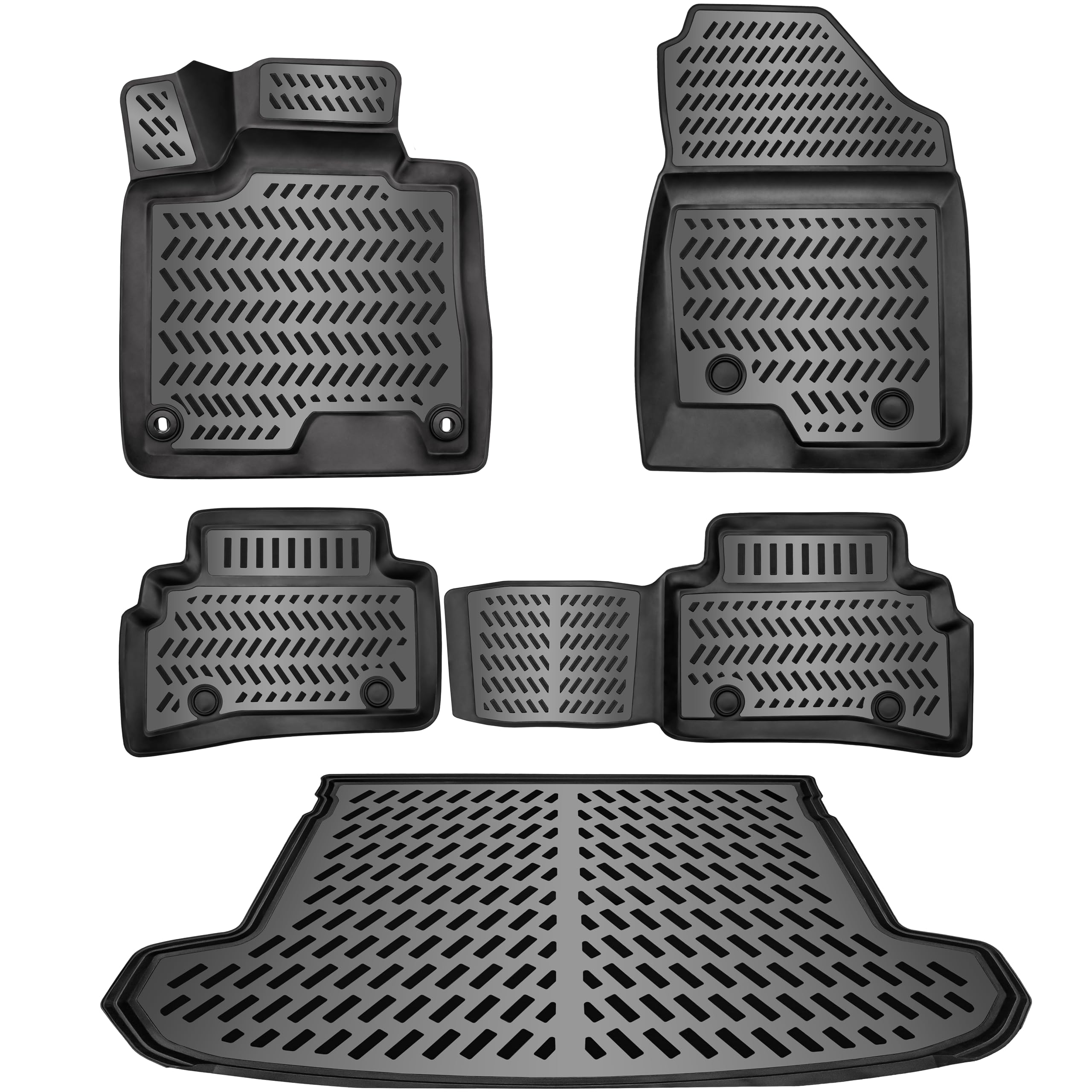 ELMASLINE 3D Tappetini Gomma e Vasca Baule per KIA SPORTAGE 5 (V) 2022-2026 | Non compatibile con i modelli ibridi plug-in!!! | Modelli senza subwoofer | Tappetini Auto | Vasca per il bagagliaio
