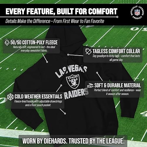 Miniatura 76 de Team Fan Apparel - Sudadera con capucha para adultos de NFL Gameday, mezcla de algodón y vellón de poliéster, abrígate y representa a tu