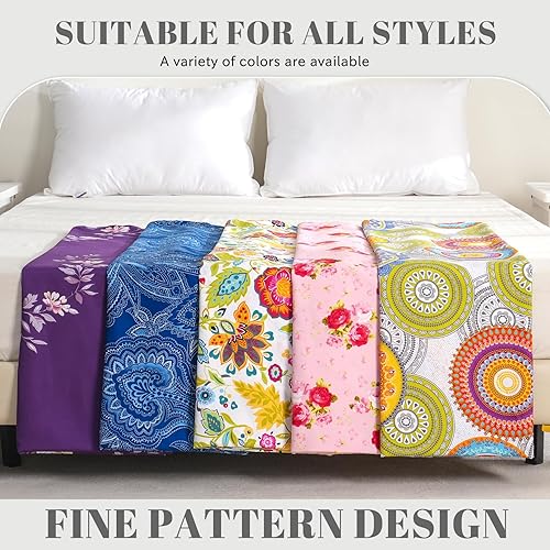 Miniatura 6 de Bedlifes - Juego de sábanas tamaño matrimonial ultrasuave, transpirable, con bolsillo profundo de flores sedosas, 100% microfibra, 4 piezas, tamaño