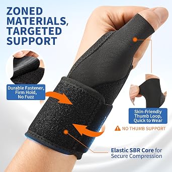 CAMBIVO Wrist Support Wraps 2 Pack, Adjustable Wrist Compression Wrap, 2-Way Custom Support, Breathable, Fits Left & Right Hand, For Typing, Gym, Tennis & Repetitive Strain