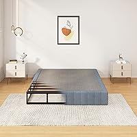 Vista 10 de Box Spring Queen - Somier de Metal Queen de Perfil Bajo Resistente de 3 Pulgadas para Cama, Base de Colchón, Fácil Montaje, Funda Fácil de Limpiar
