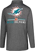 Vista 3 de Ultra Game NFL Official Adults Super Soft Quarter Zip Long Sleeve T-Shirt Gris Caliente Carbón