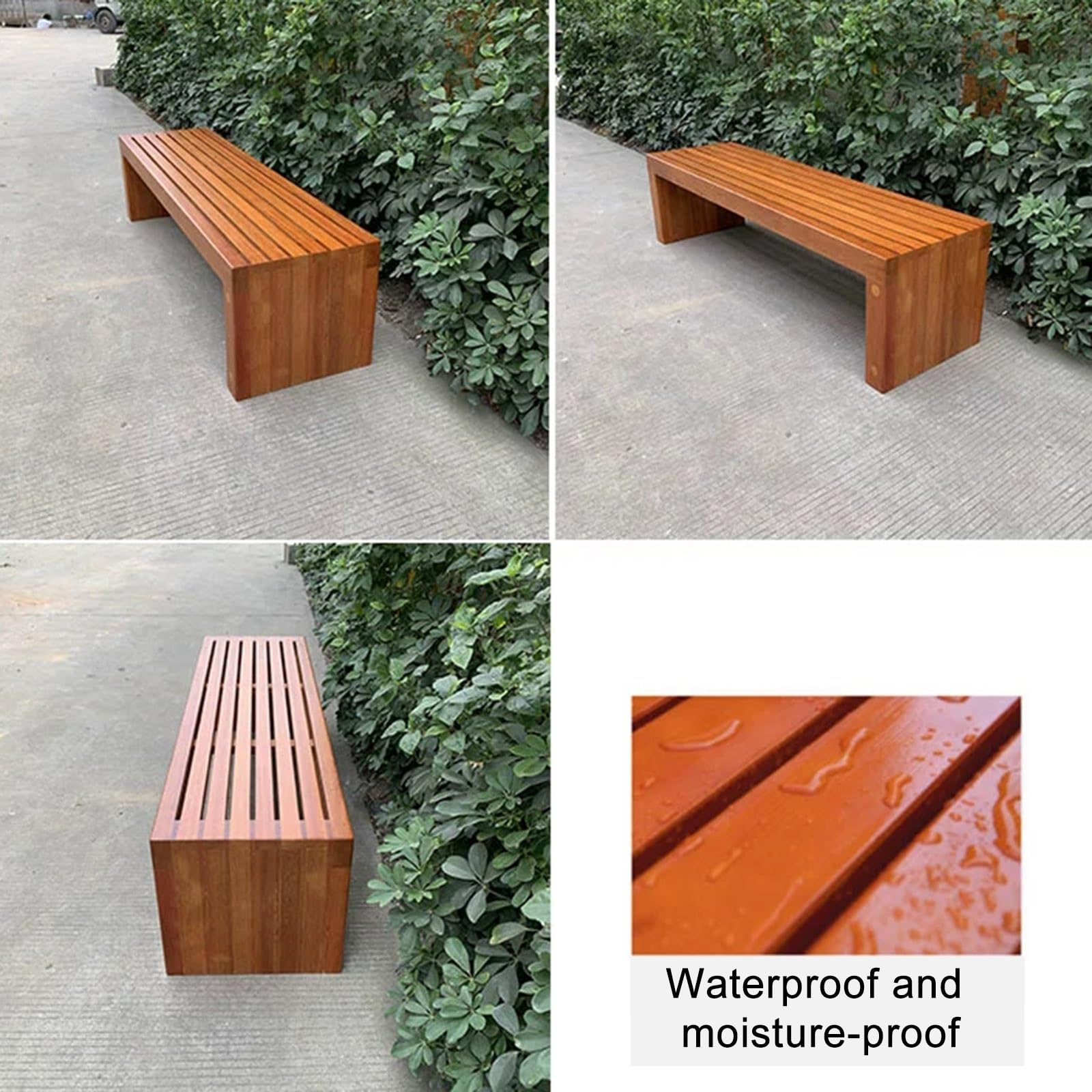 Panchina da Giardino, Panca in Legno per Sala da Pranzo, Ingresso, Giardino, Bordo Piscina, Panca da Pranzo Senza Schienale per Patio con Seduta a Doghe, Ideale per Esterni e Interni