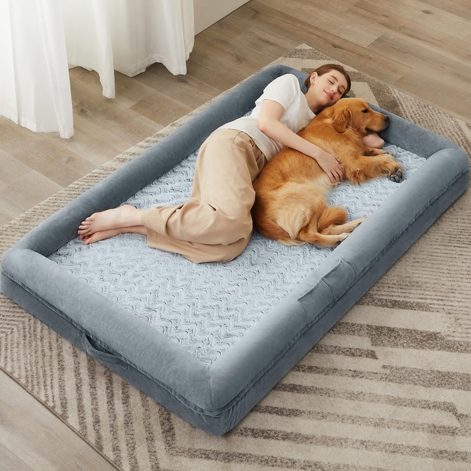 WNPETHOME Human Dog Bed Orthopedic for Adult &amp; Dogs Comfy Sleeping