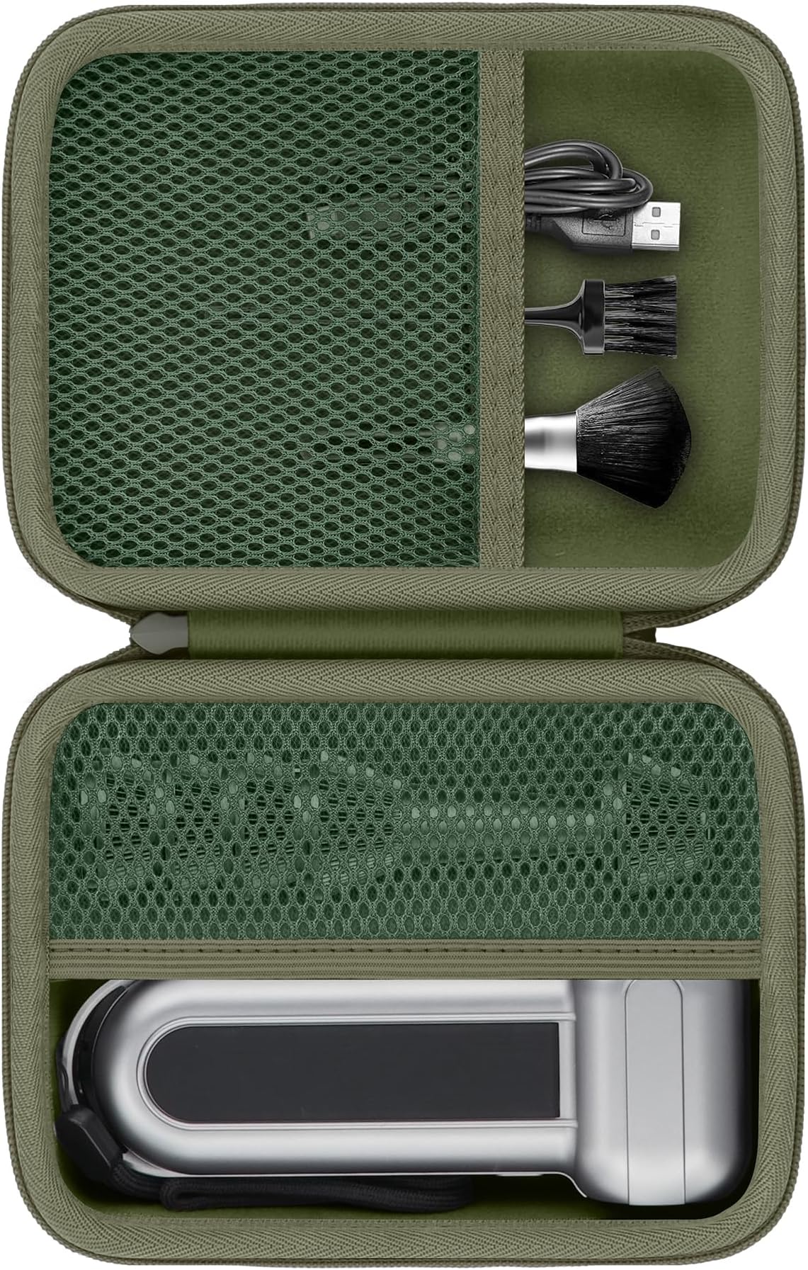 Khanka for WOLFBOX Compressed Air Duster MF100 MF50, Dust Blower and Air Blower Hard Storage Case, Carrying Bag with Mesh Pocket for WOLFBOX MF100 MF50 Accessories, Case Only (Army Green)