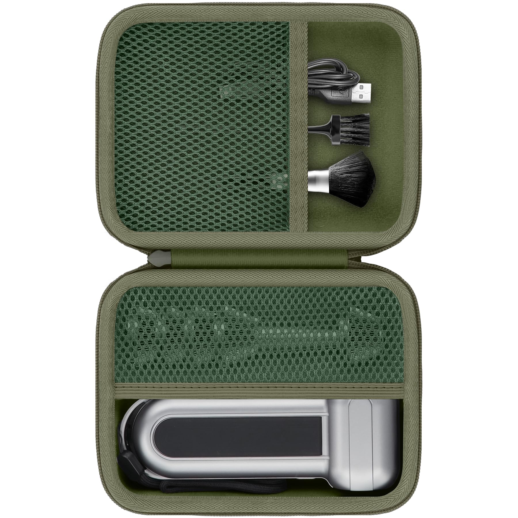 Khanka for WOLFBOX Compressed Air Duster MF100 MF50, Dust Blower and Air Blower Hard Storage Case, Carrying Bag with Mesh Pocket for WOLFBOX MF100 MF50 Accessories, Case Only (Army Green)