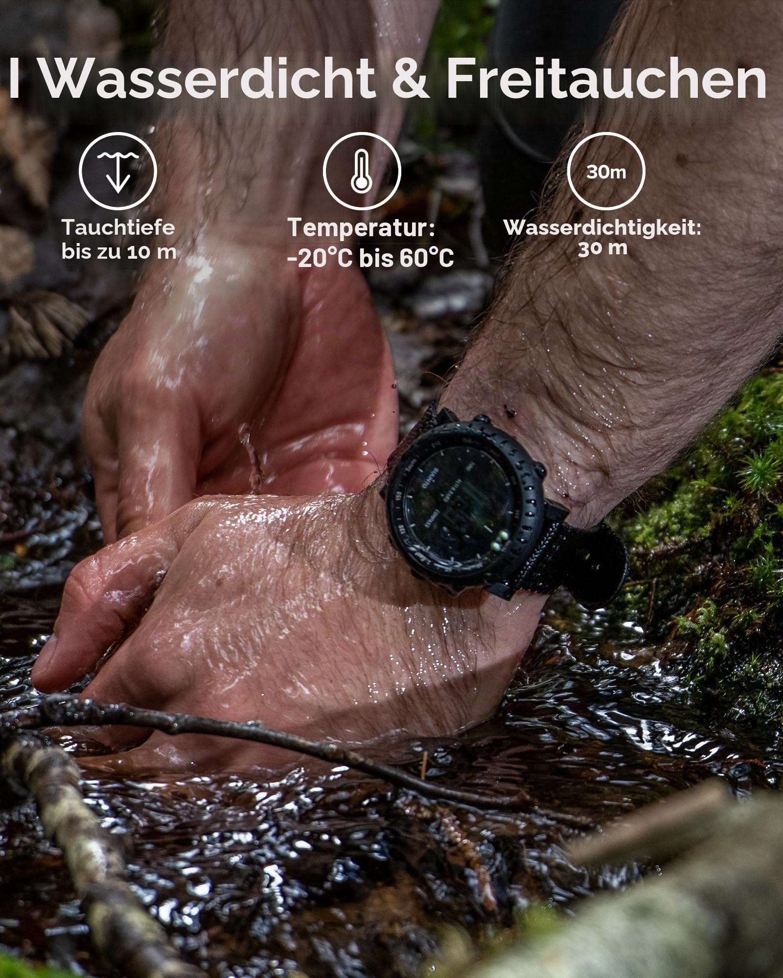 SUUNTO Core Alpha Stealth Outdoor-Uhr mit Höhenmesser, Barometer und Kompass