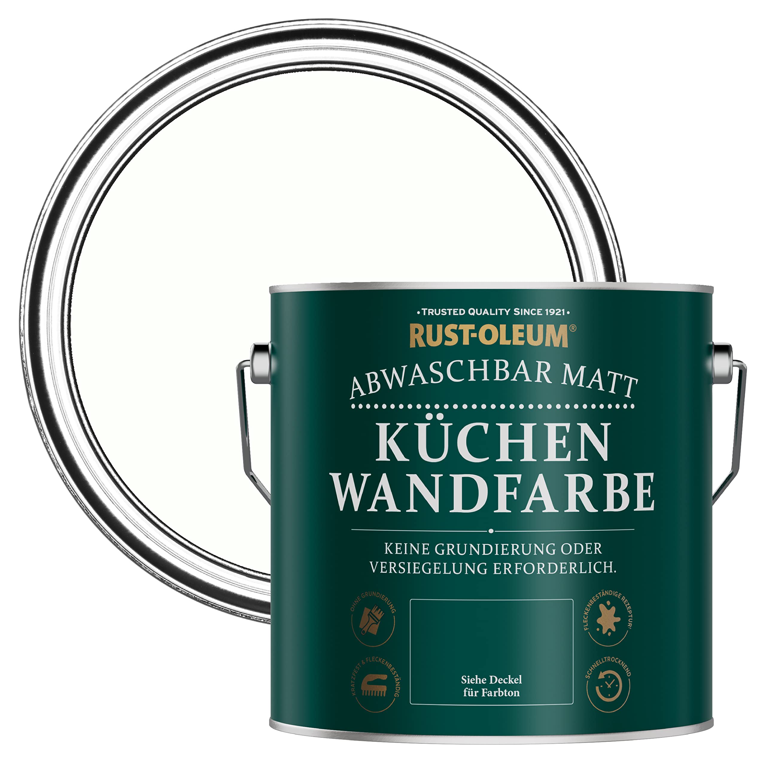 Rust-Oleum abwaschbare matte, geruchsarme weiß Küchenwandfarbe - Kalkweiß 2,5 Litres