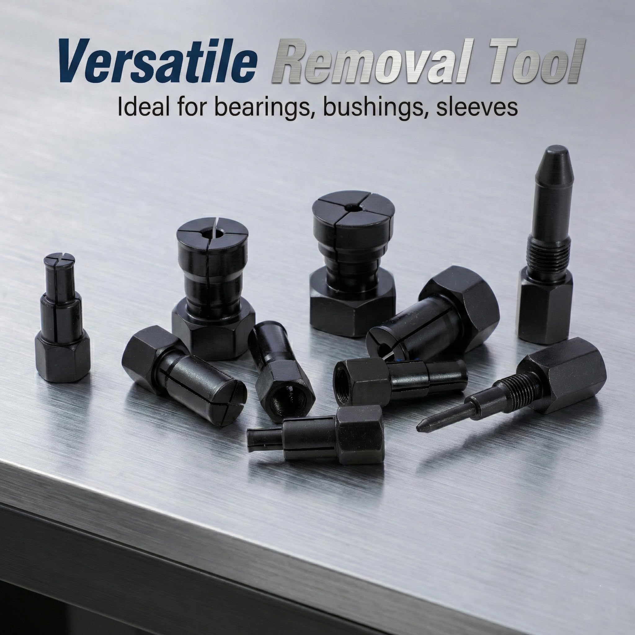 KATSU Tools - Set di 12 pezzi per estrattori di cuscinetti interni per fori ciechi con martello a scorrimento e mandrini espandibili 8-32 mm per officina auto e moto, Modello 450745