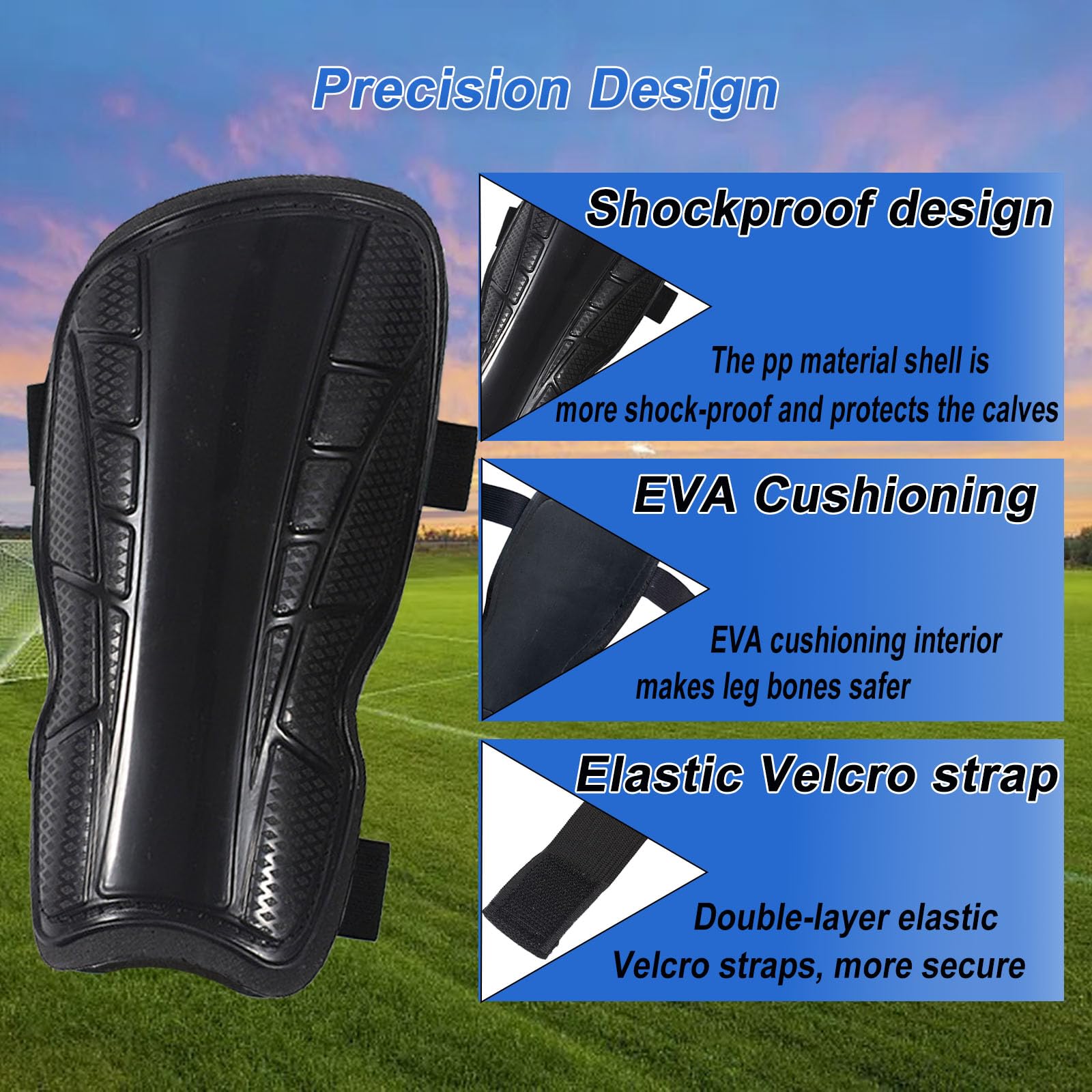 Quixotical Pair of Shin Pads for Kids Junior Youth Sports Shin Pads, Football Shin Guards - Image 3