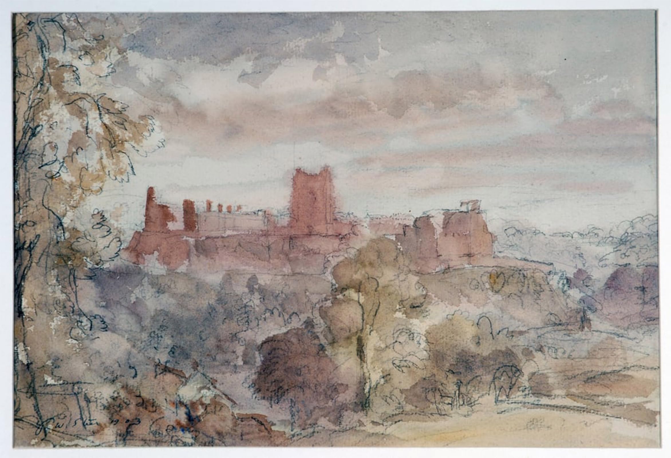 SERENDIPITP Vintage Picture Print on Canvas Wall Art Poster Richmond Castle Yorkshire by Famous Artist Artwork Print Poster for Wall Decor 60x90cm